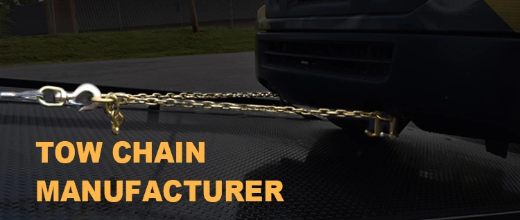 Yellow Galvanized G70 Truck Tow Chain with Double J Hooks