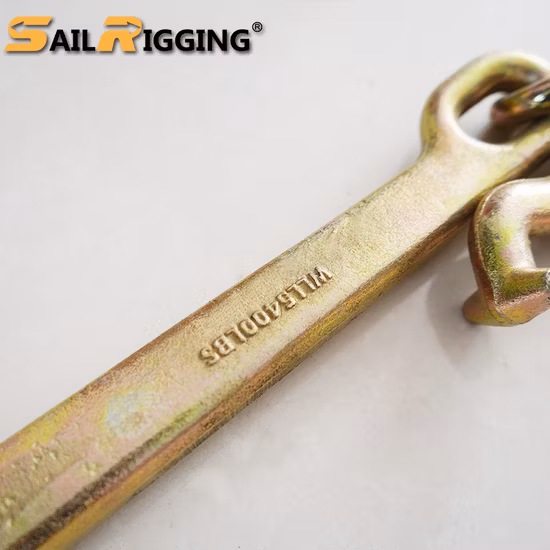 Желтая оцинкованная буксирная цепь для грузовых автомобилей G70 с двойными J-образными крюками